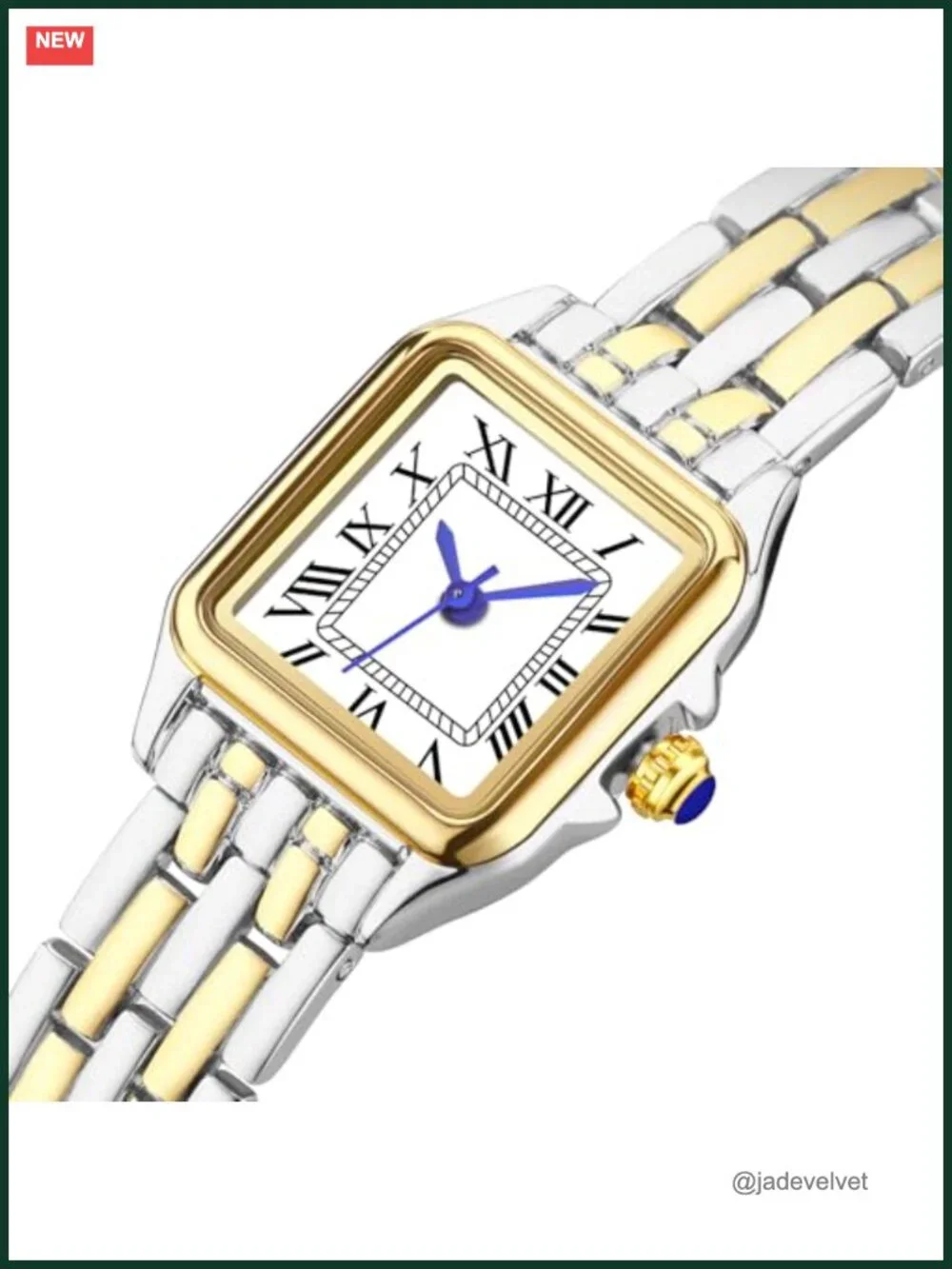 Square Roman Numeral Dial Gold Plated Watch Quartz